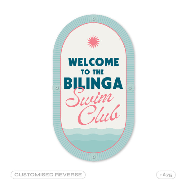 Sorbet Blue | Mid-Century Pool CPR Sign