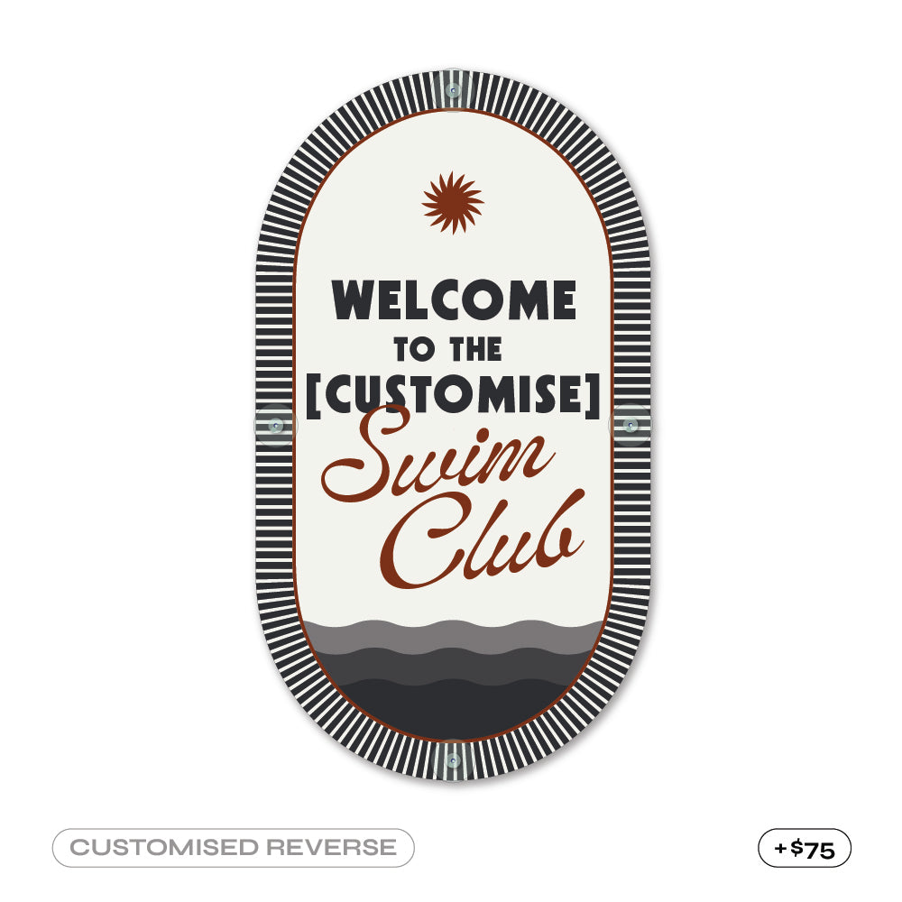 Mid-Century CPR Pool Sign • Factory Second • Tuxedo Black