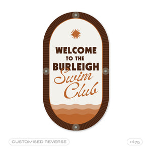 Walnut Brown| Mid-Century Pool CPR Sign