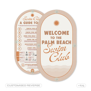 Linen Beige | Mid-Century Pool CPR Sign