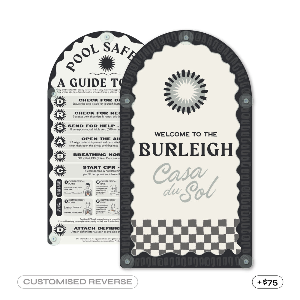 Monumental Black | Mediterranean CPR Pool Sign