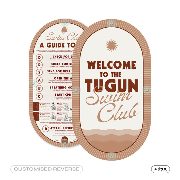 Mousse Taupe | Mid-Century Pool CPR Sign