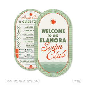 Olive Green | Mid-Century Pool CPR Sign