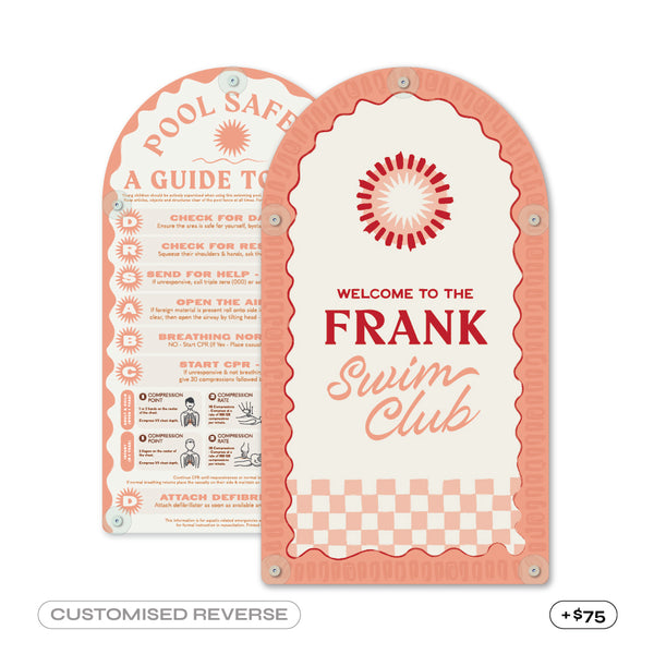 Mediterranean CPR Pool Sign • Paloma Pink