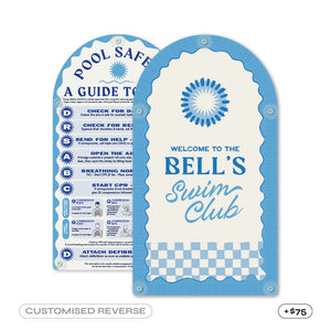 Mediterranean CPR Pool Sign • Powder Blue