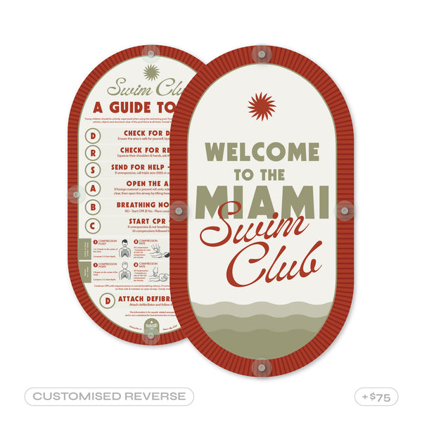 Redwood | Mid-Century Pool CPR Sign