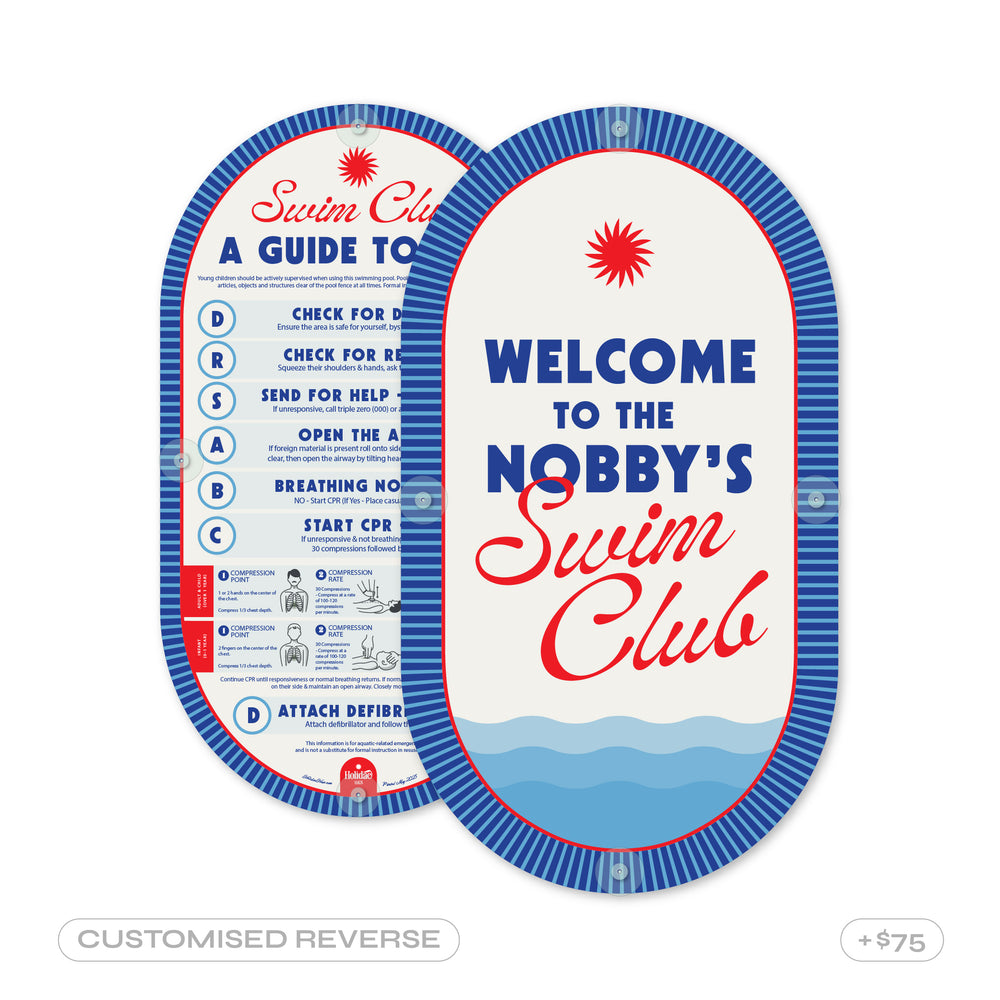 Regatta Blue | Mid-Century Pool CPR Sign