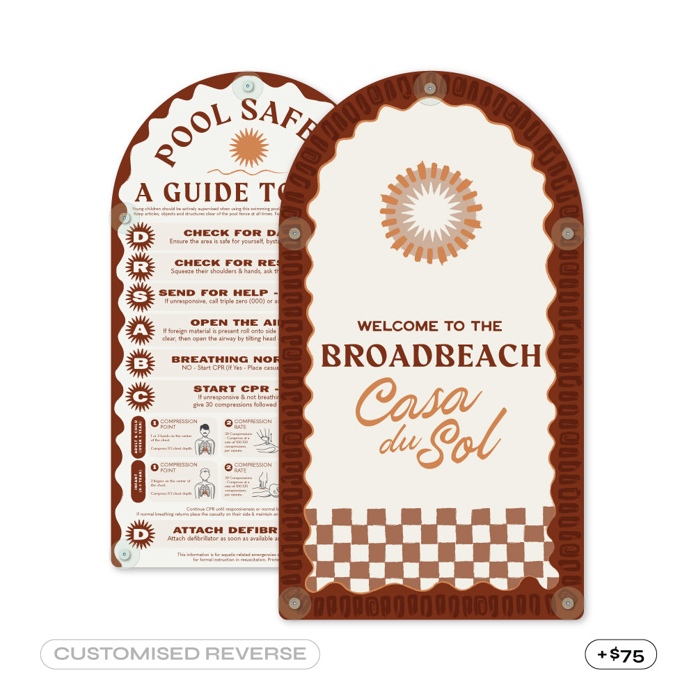 Rust | Mediterranean CPR Pool Sign