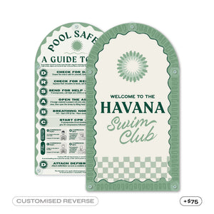 Mediterranean CPR Pool Sign • Factory Second • Sage Green
