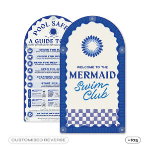 Mediterranean Pool CPR Sign • Factory Second • Santorini Blue