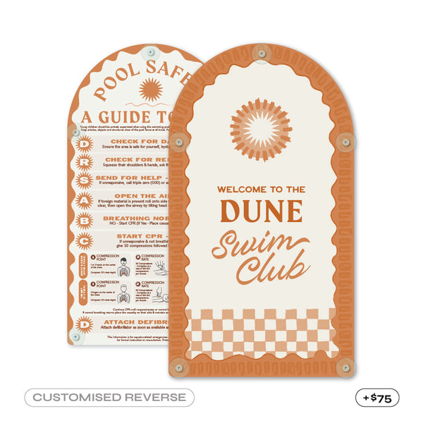 Mediterranean CPR Pool Sign • Terracotta Brown