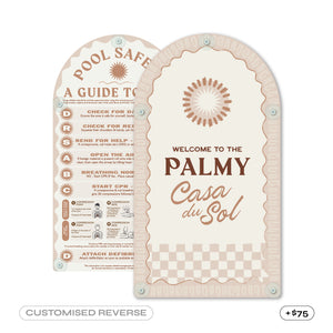 Travertine | Mediterranean CPR Pool Sign