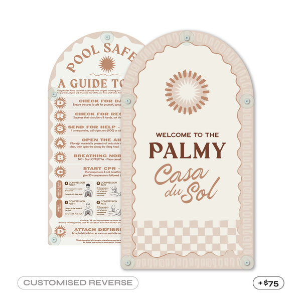 Travertine | Mediterranean CPR Pool Sign