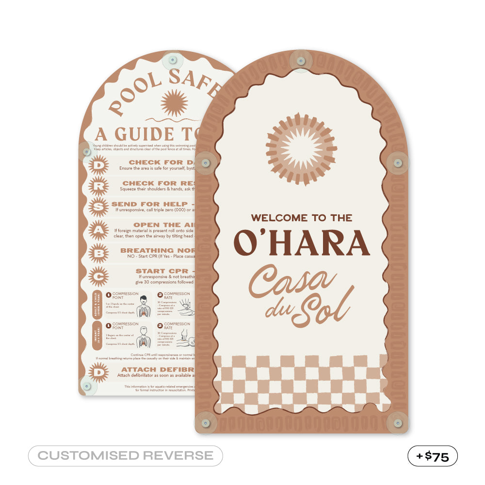 Tuscany Taupe | Mediterranean CPR Pool Sign
