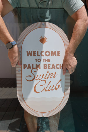 Linen Beige | Mid-Century Pool CPR Sign