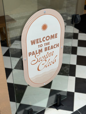 Linen Beige | Mid-Century Pool CPR Sign