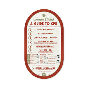 Redwood | Mid-Century Pool CPR Sign