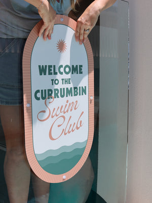 Rosé Pink | Mid-Century Pool CPR Sign