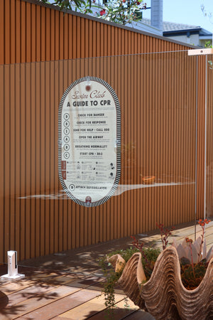 Tuxedo Black | Mid-Century Pool CPR Sign