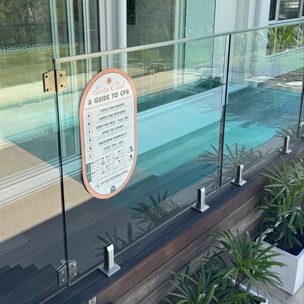 Rosé Pink | Mid-Century Pool CPR Sign