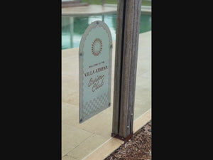 Mediterranean CPR Pool Sign • Travertine Beige
