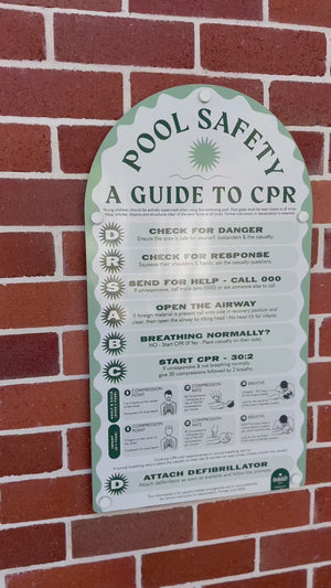Mediterranean CPR Pool Sign • Sage Green